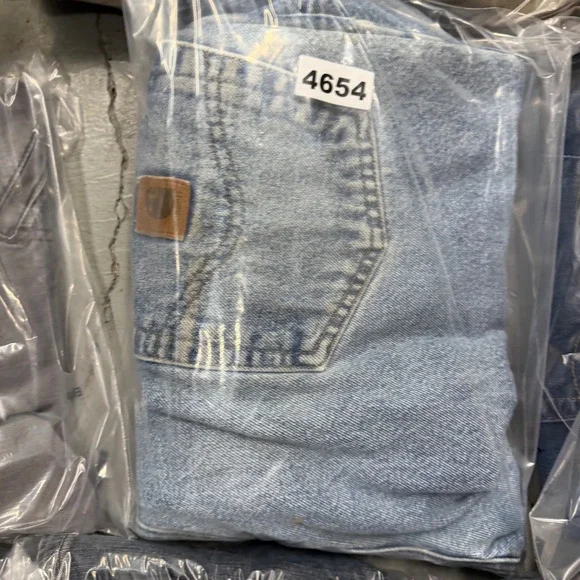 Carhartt Mens B160 DST Relaxed Fit Light Wash Blue Denim Work Jeans 40x30 - Picture 5 of 5